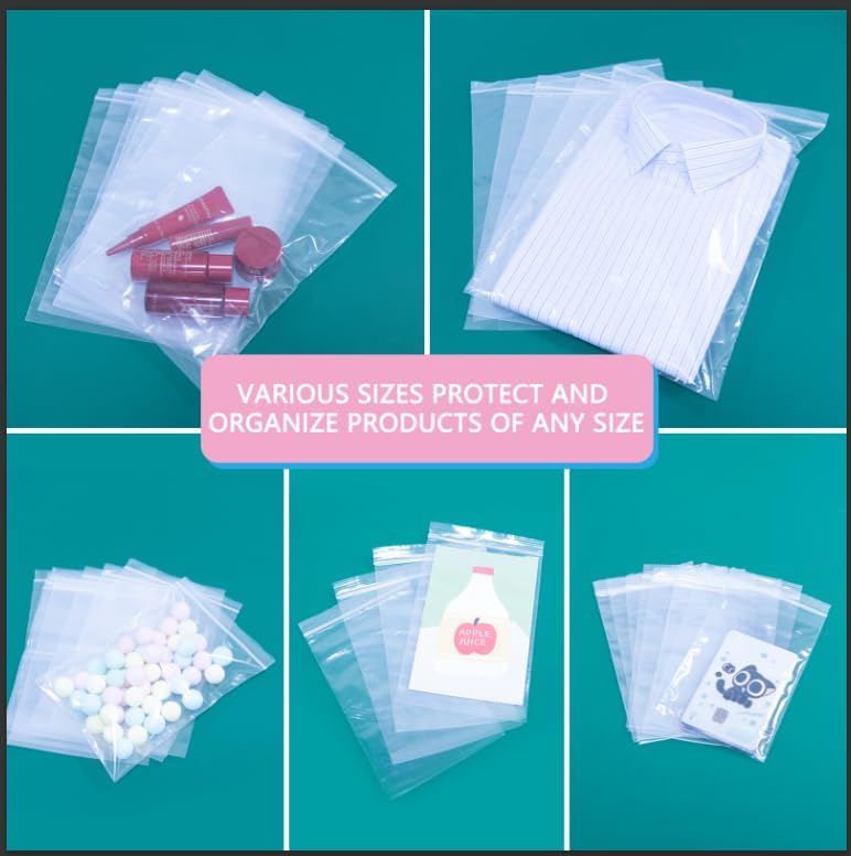 iMailer - 500 Pcs- 14" x 20" Large Zip Bags for Storage - Reclosable Plastic Zip Poly Bags for Clothing, T-Shirts, Pants