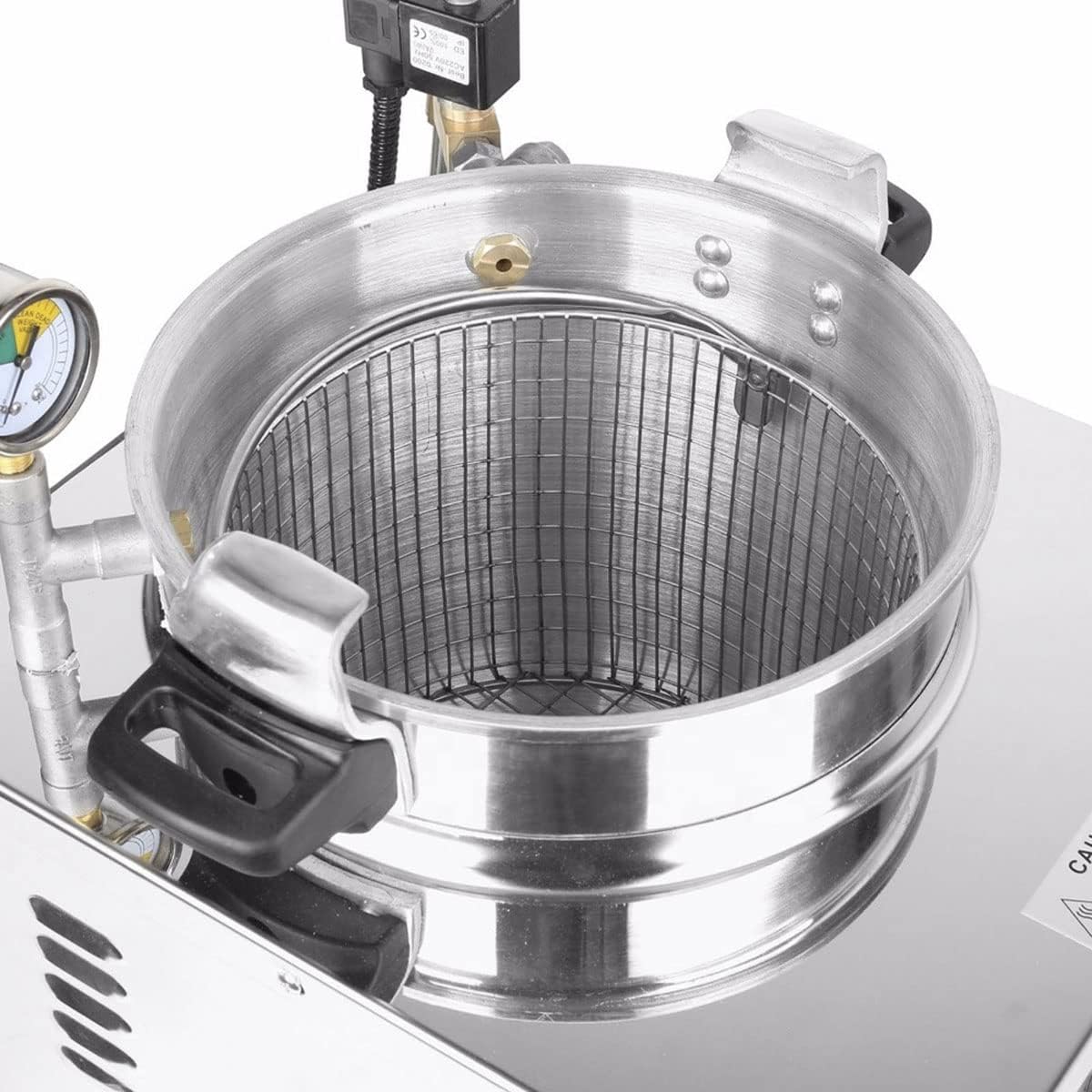 16L Electric Pressure Fryer,110V High-Pressure Chicken Fryer with Safety Features,Stainless Steel Healthy Countertop Deep Fryer for Crispy Fried Delicacies, Commercial-Grade Food Oven