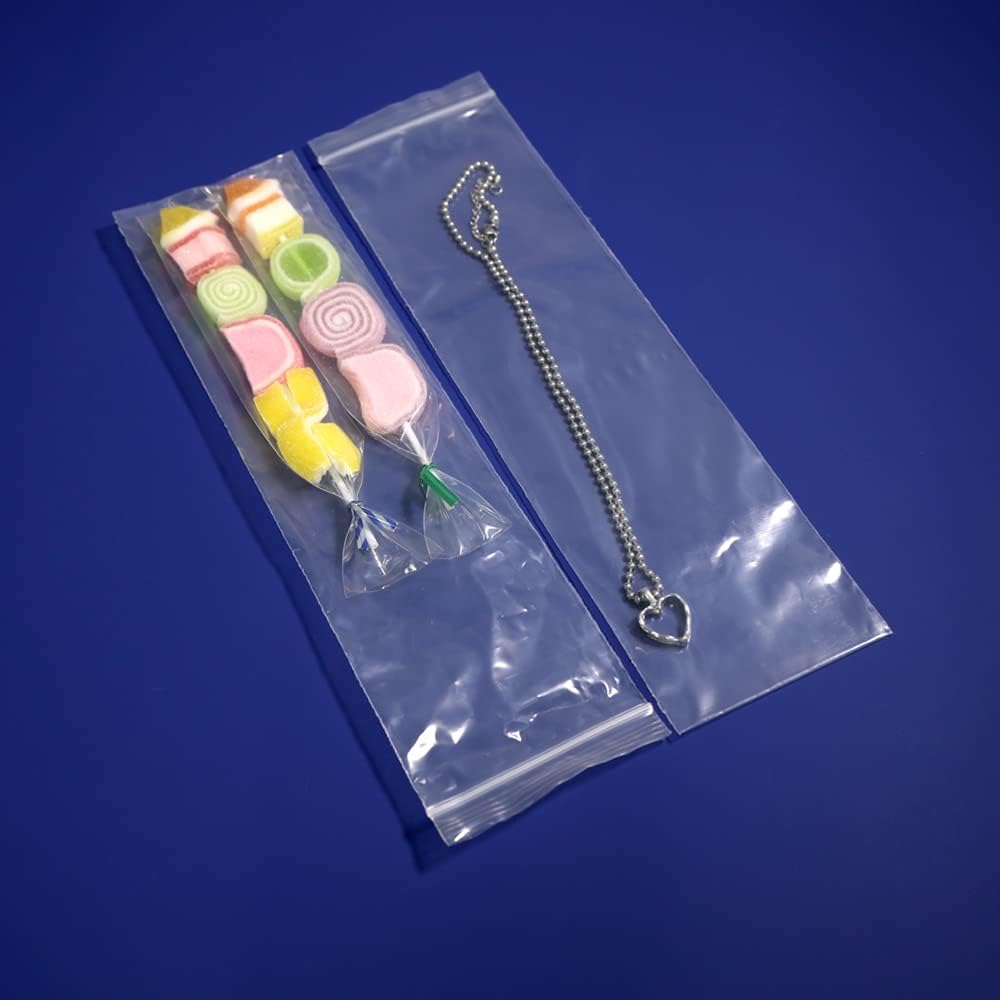 iMailer - 500 Pcs -3" x 11" Incense Bags-Resealable Zip Bags for Snack, Necklaces, Jewelry, Packaging & Shipping