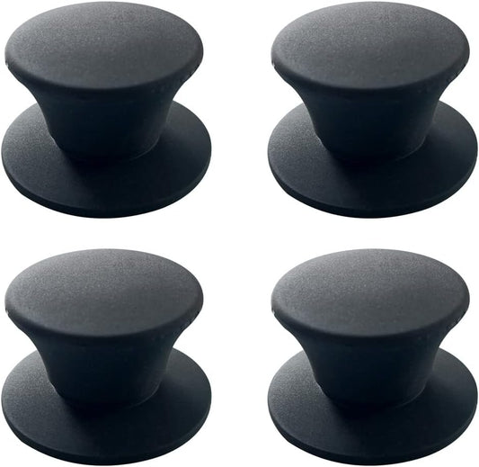 JoyTube Black Universal Pot Pan Lids, BPA Free Replacement Knob Silicone Heat Resistant Pan Cover Holding Handles Dishwasher Safe Fits Skillets ＆ Kitchen Cookware (Pack of 4)