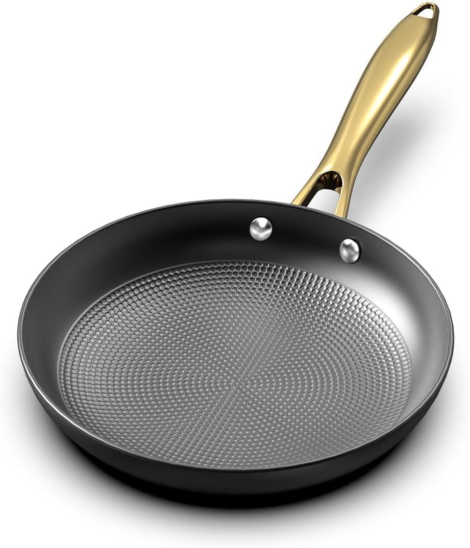 imarku Frying Pan - 8 Inch Non Stick Frying Pan, Long Lasting Cast Iron Skillet Nonstick Pans, Honeycomb Nonstick Frying Pans with Stay Cool Stainless Steel Handle, Mothers Day Gifts, Easy Clean