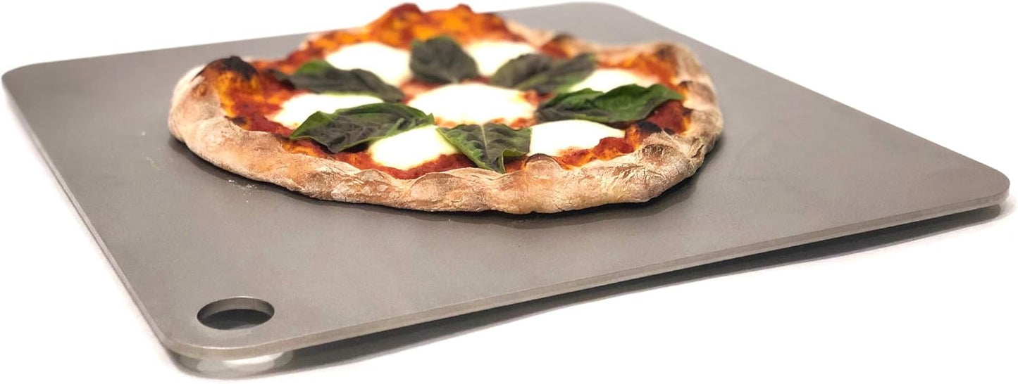 14" by 14" Pizza Steel (3/8" Deluxe Thickness) - Multipurpose Cooking Steel for Ovens & Grills - Made in the USA