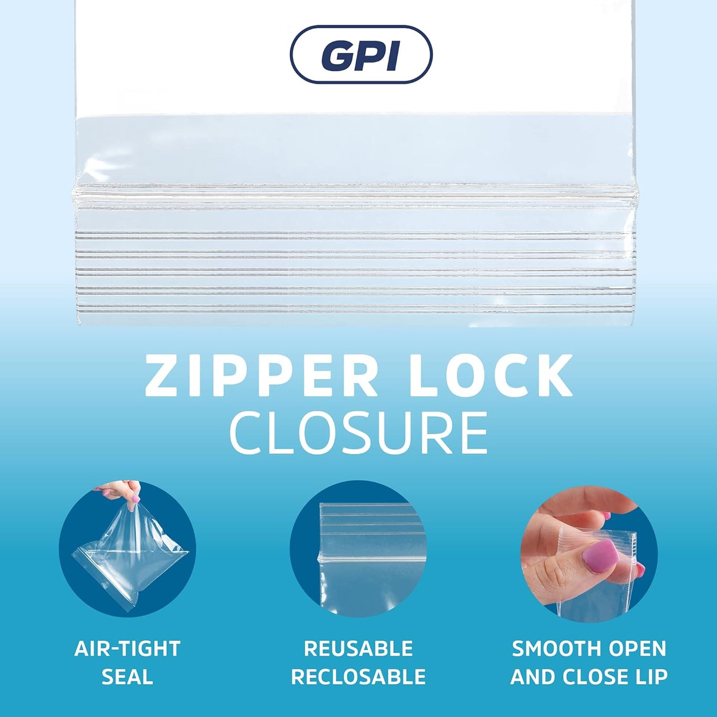 13" x 15" 2 Gallon Large Zip Bags, 2 Mil Thick Clear Plastic Reclosable Zipper Lock Bags with Write-on White Block, with Resealable Zip Top Lock for Food Storage & Office Supplies, 500 Count