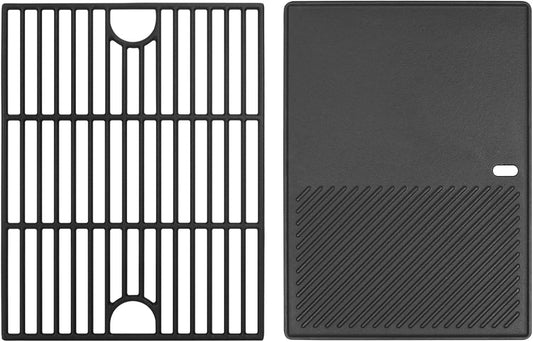 17" Grill Grates and Griddle for Nexgrill Grill Parts 720-0830H 720-0783E Nexgrill Replacement Parts 5 Burner 720-0888N 720-0888 720-0697, Grill Parts for Kenmore, Uniflame and More
