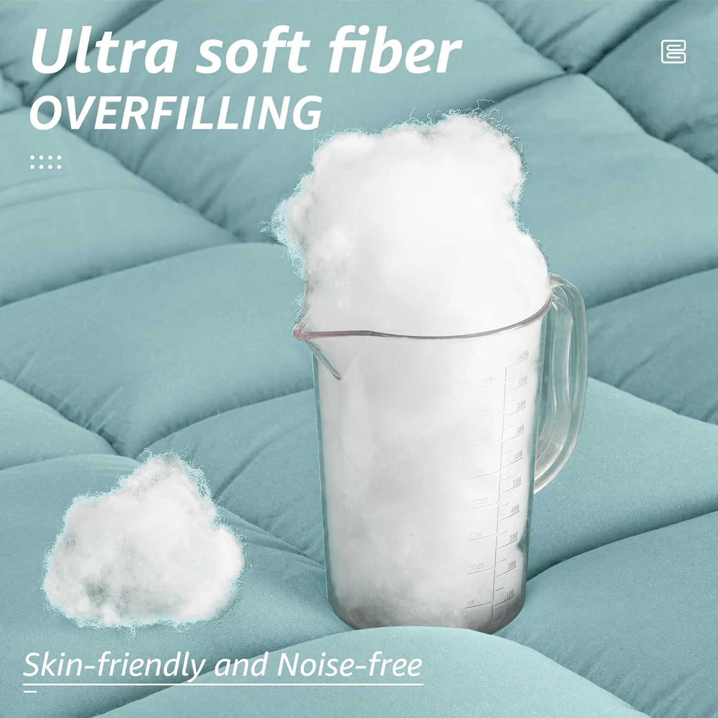 HYLEORY All Season King Size Bed Comforter - Cooling Down Alternative Quilted Duvet Insert with Corner Tabs - Winter Warm - Machine Washable - Turquoise