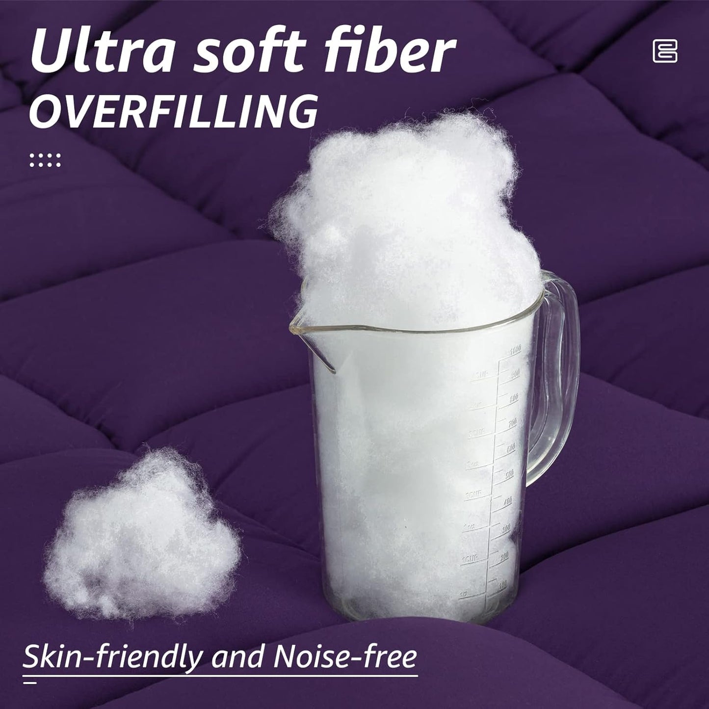 HYLEORY All Season Twin Size Bed Comforter - Cooling Goose Down Alternative Quilted Duvet Insert with Corner Tabs - Winter Warm - Machine Washable - Purple