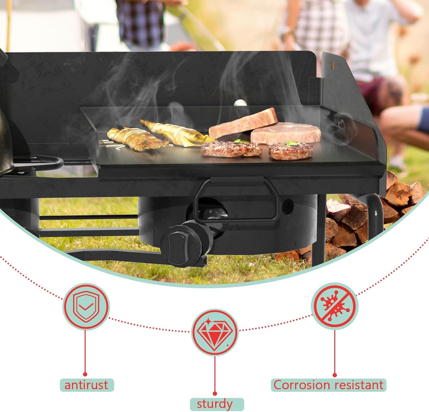 14" x 16" Universal Flat Top Griddle for Camp Chef EX280LW YK60LW EX90LW EX60LW SB30D EX60FP DB60D EX60P EX60B, Fry Griddle Pan for Most Double Burner Stove/14" Cook System Single & Gas Grill