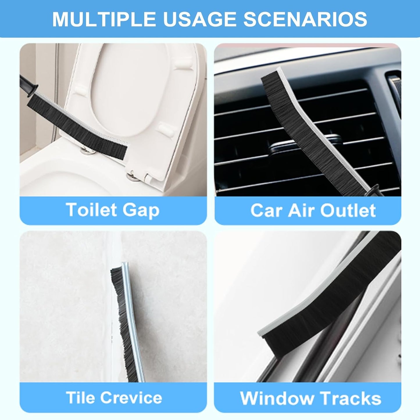 10Pcs Crevice Cleaning Brush Set with Scraper, Hard Bristle Cleaning Supplies for Kitchen, Bathroom, Corner, Sink, Cup, Teapot, Bottle