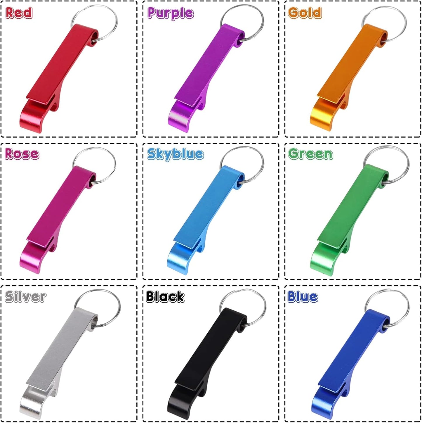 100PCS Personalized Bottle Opener Keychain Bulk Custom Beer Bottle Opener with Logo Text Engraved Wedding Bottle Opener Favors Customized Gifts for Guests Baby Shower Birthday Party-Black